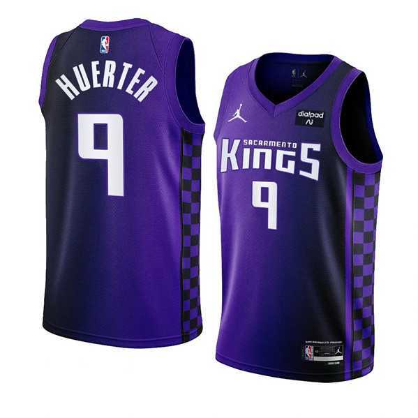 Men%27s Sacramento Kings #9 Kevin Huerter Purple 2023-24 Statement Edition Swingman Stitched Jersey Dzhi->sacramento kings->NBA Jersey